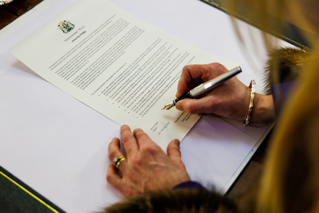 The Master signs the Diversity Pledge
