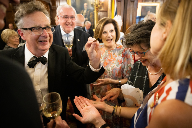 David Harry's magic entertains attendees at the Platinum Jubilee Dinner