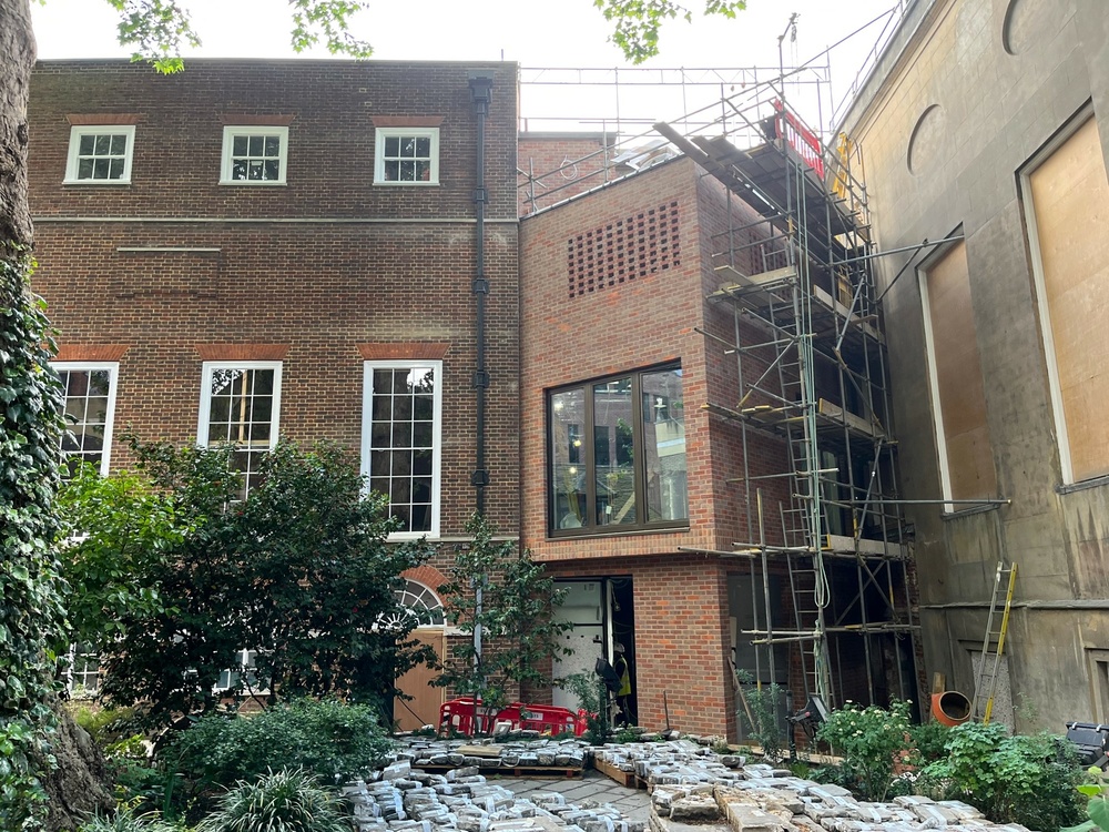 The Link Building is visible, the kitchens are fitted and the Court Room is being decorated