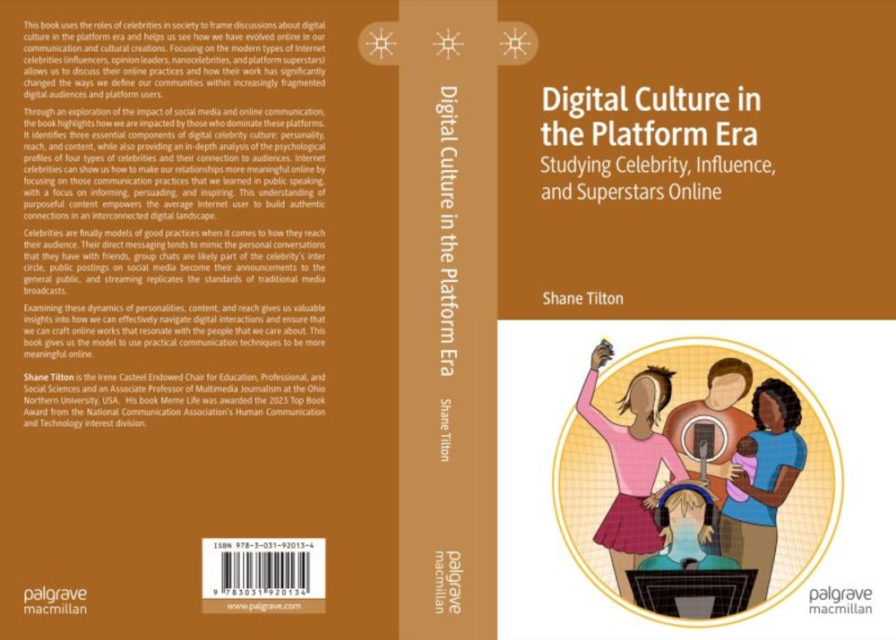 Freeman Shane Tilton launches new book: Digital Culture in the Platform Era: Studying Celebrity, Influence, and Superstars Online