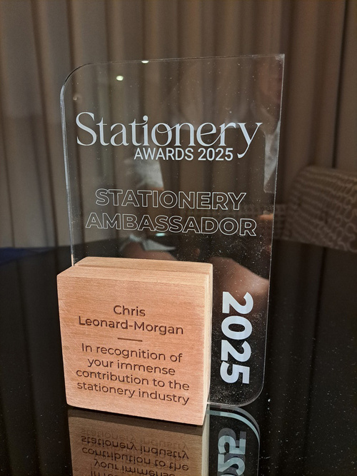 Liveryman Chris Leonard-Morgan wins The Stationers' Ambassador Award at the Stationery Show