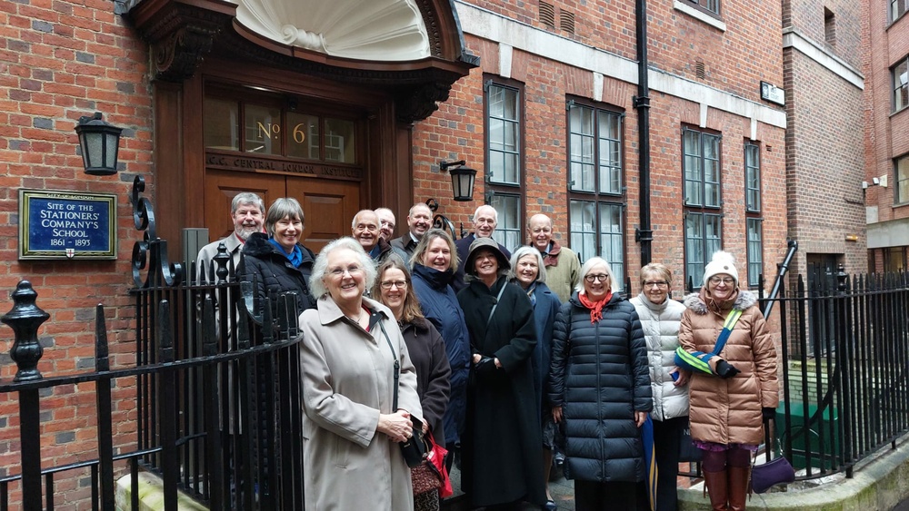 Court spouses and partners on a short tour of the Fleet Street