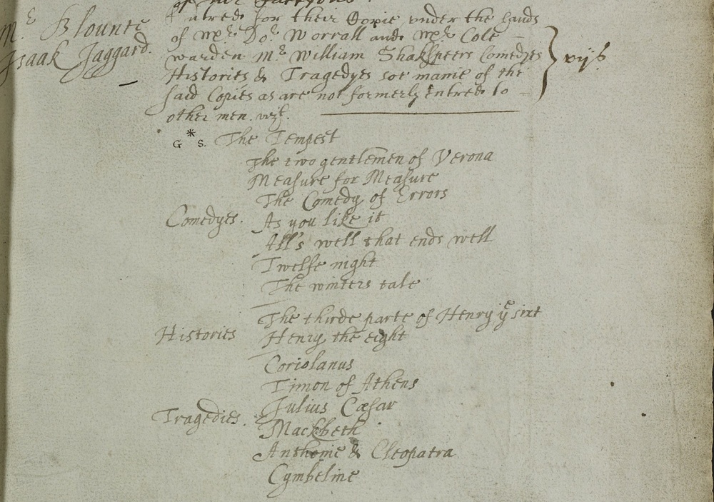 Anniversary of Shakespeare's First Folio